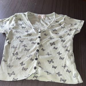 Green Butterfly Top